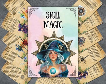 Secret Sigil Magic Grimoire Bundle, Sigil pages, printable Book of shadows, Sigil making, wicca, sigil rituals, Pagan, sigil witchcraft, BOS