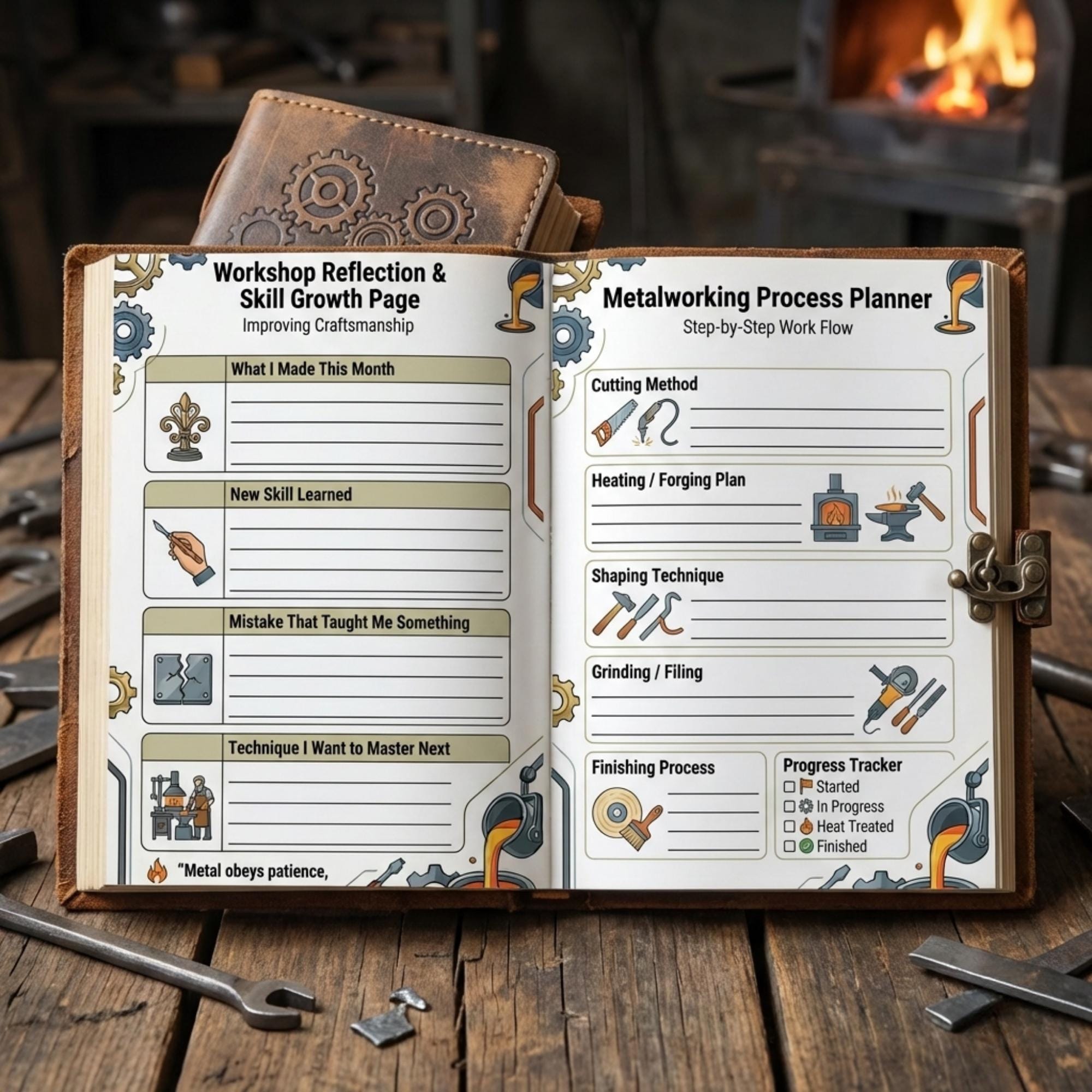 Metal Working Project Planner, Daily Metal, Inventory Log, Material ...