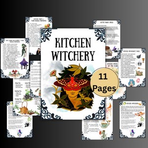 Kitchen witchery grimoire pages, Digital Kitchen Witch Journal, Kitchen Magic Booklet