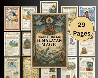 Magia secreta del Himalaya tibetano, enseñanzas tibetanas, hechizos, rituales, misticismo, bruja bebé, libro de brujería tibetana, guía, páginas de grimorio