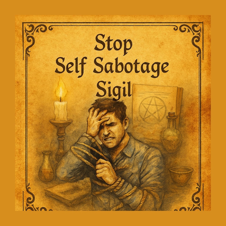 Sigil to Stop Self Sabotage, Printable Sigil Magic Guide, Grimoire Page ...