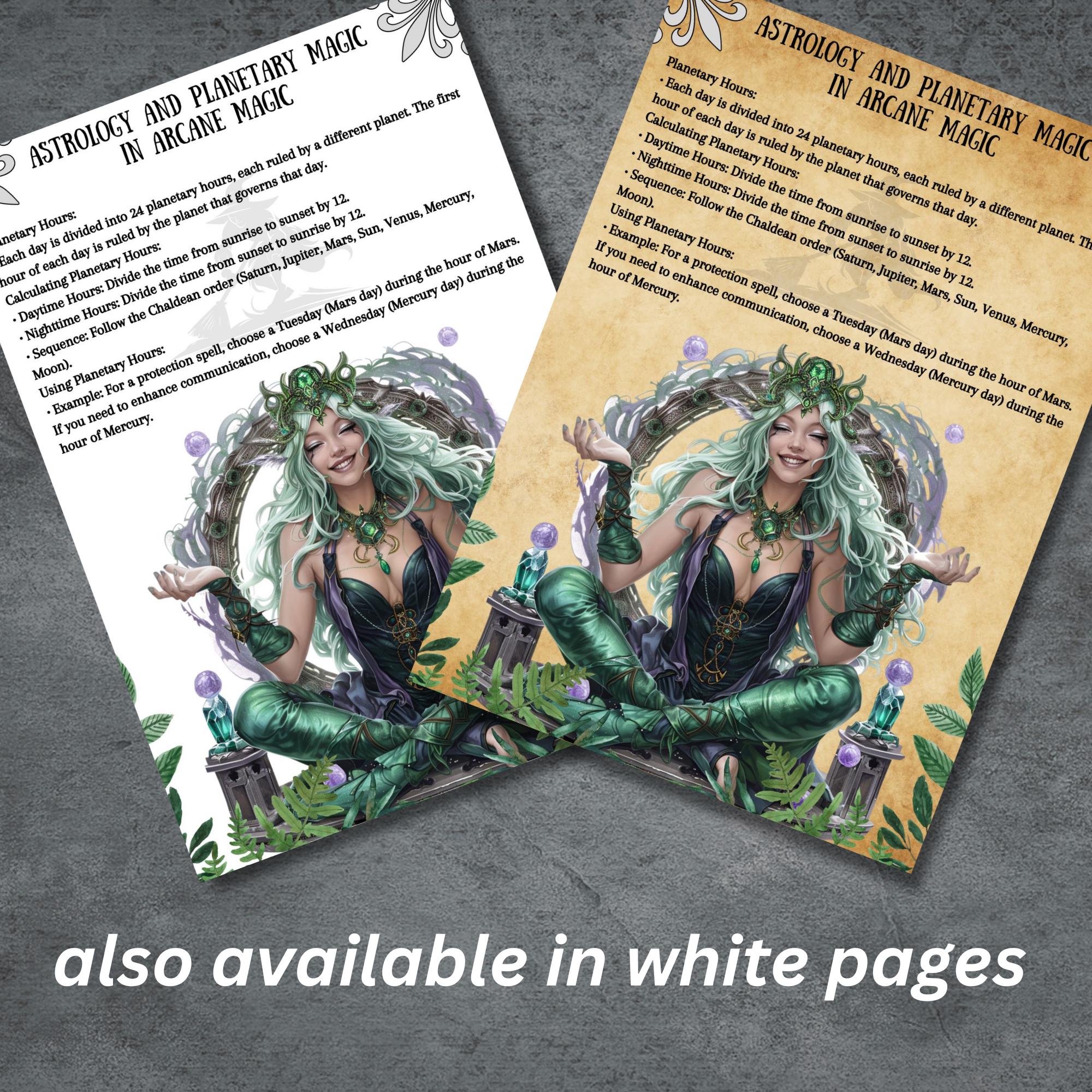 Arcane Magic Pages, Printable Witchcraft, Arcane Spells Sheets, Rituals ...