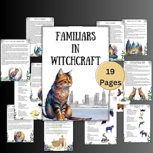 Geheimnis Vertrauten Hexerei Grimoire Seiten, druckbares Buch der Schatten, Geist Tiere Rituale, Pagan, Wicca, Anfänger BOS Seiten