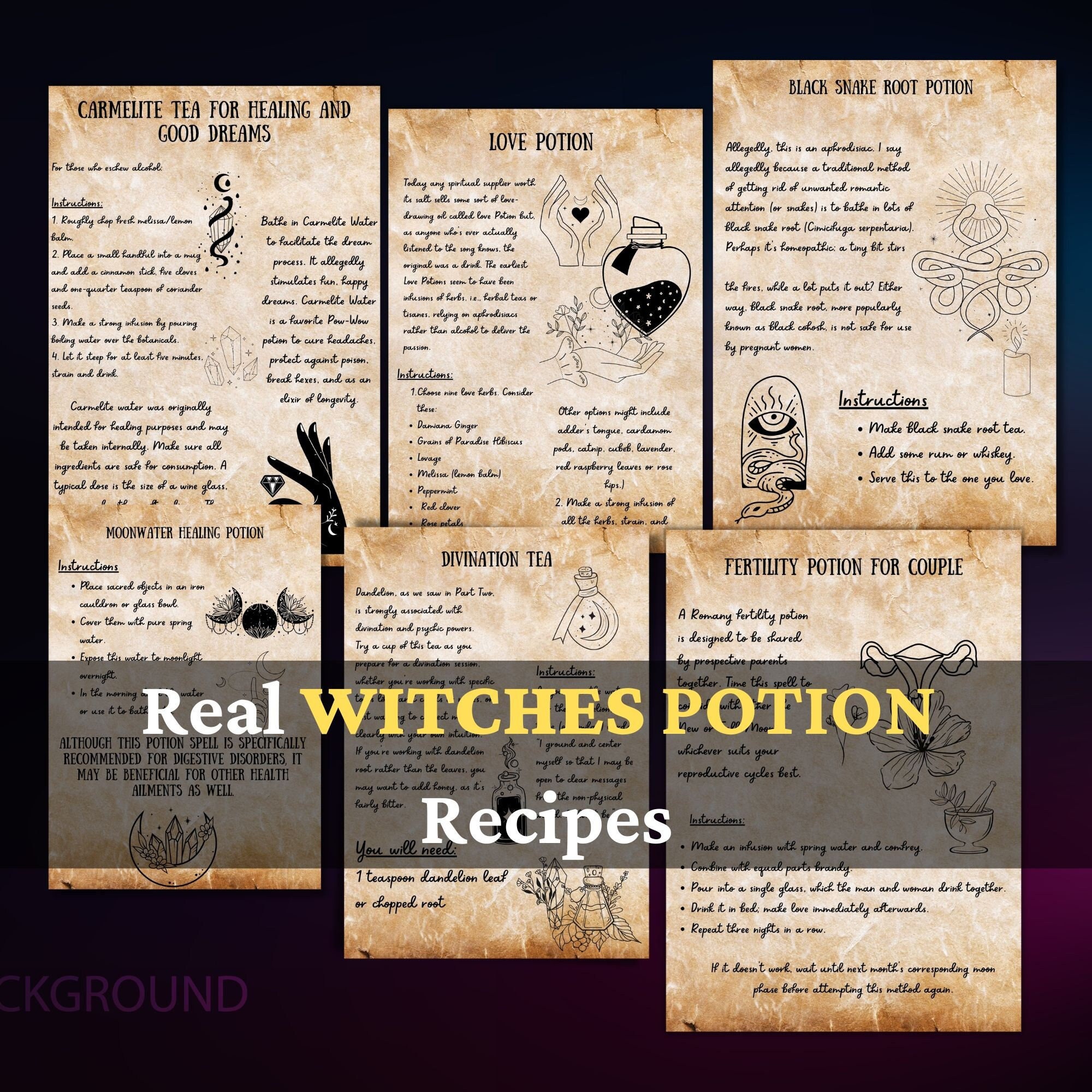 WITCH'S HERBAL Junk Journal Planner, Witchy Herbal DIY Grimoire – Morgana  Magick Spell
