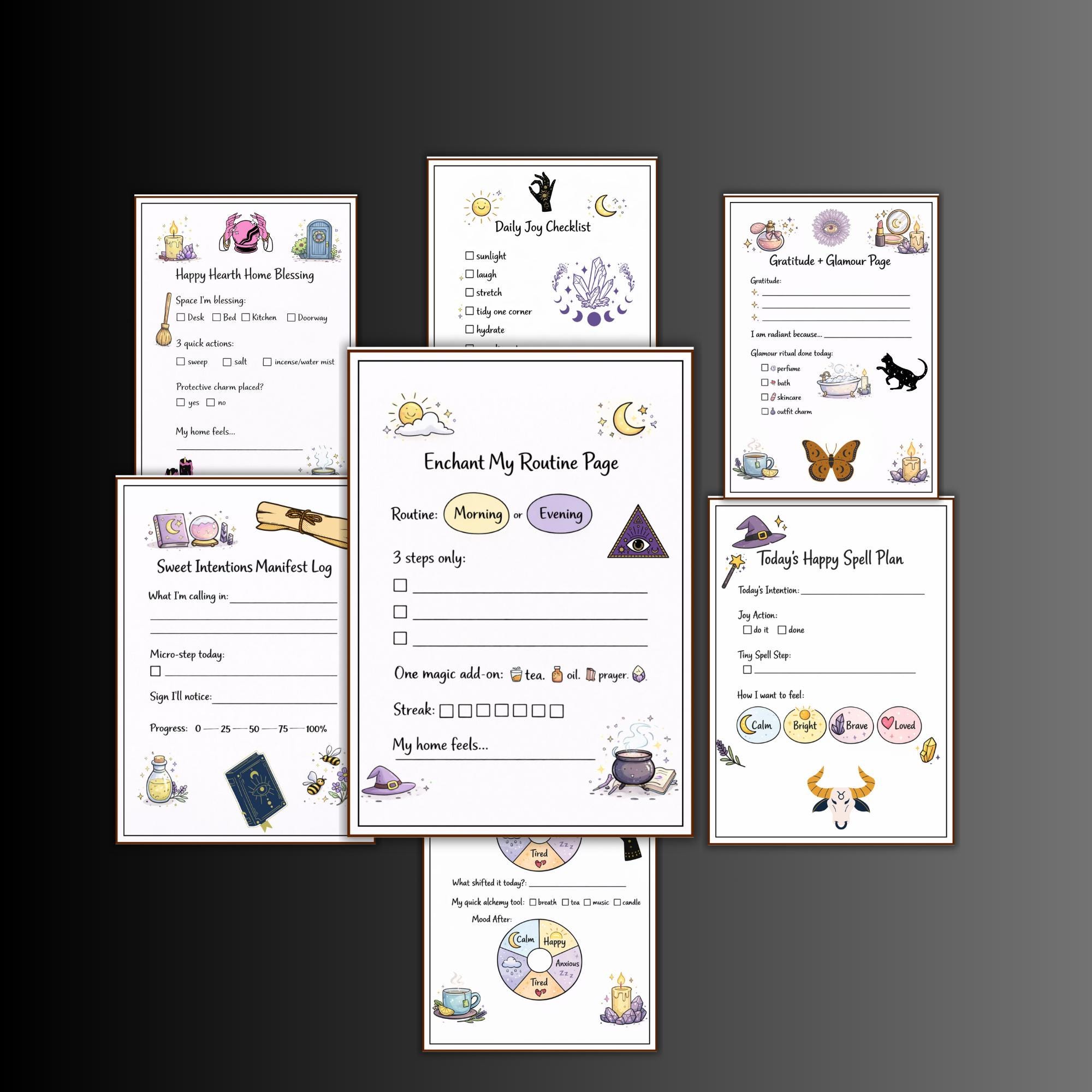 Planner Ritual Happy Witch Planner, Ritual Spell Tracker, Beginner Witchcraft, Moods ...