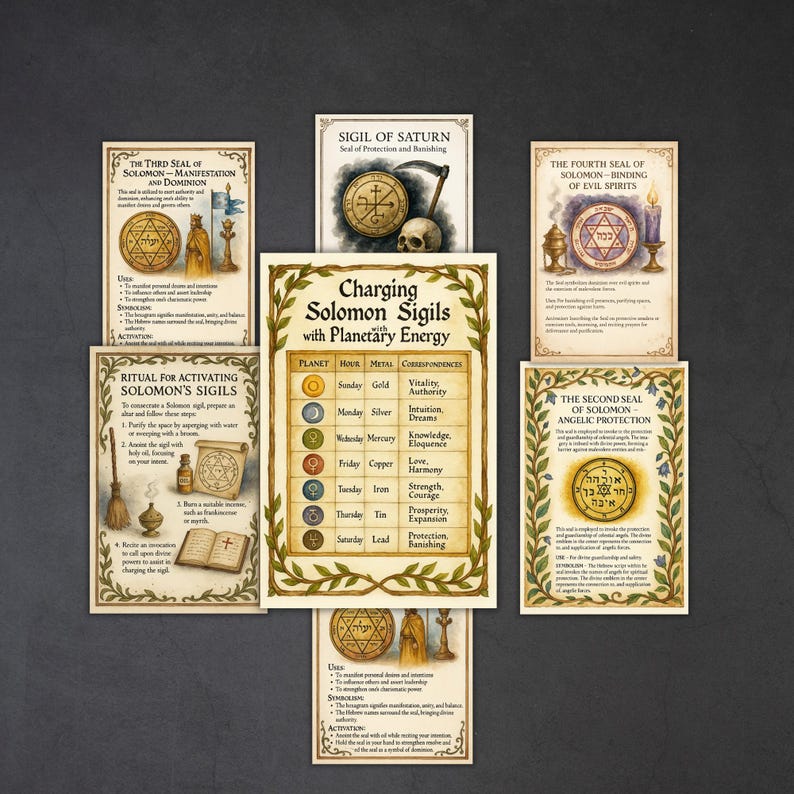 Perfect Solomon Sigils, Seals, Grimoire Bundle, Digital Witchcraft ...