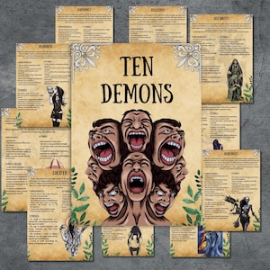 Pagine del grimorio segreto dei demoni, Libro delle ombre demoniaco, Stregoneria stampabile, Pagano, Satana, Streghe neonate, Pagina BOS, Profilo dei demoni