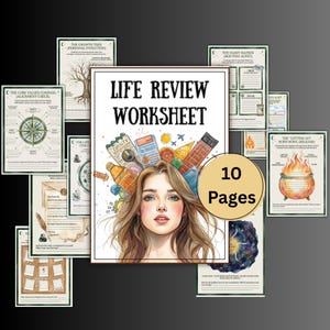 Arbetsbok för livsöversikt, utskrivbar planerare för livsöversikt, liv, mål, syfte, framtid, balans, loggar, spårningsbok, arbetsblad för livsvision