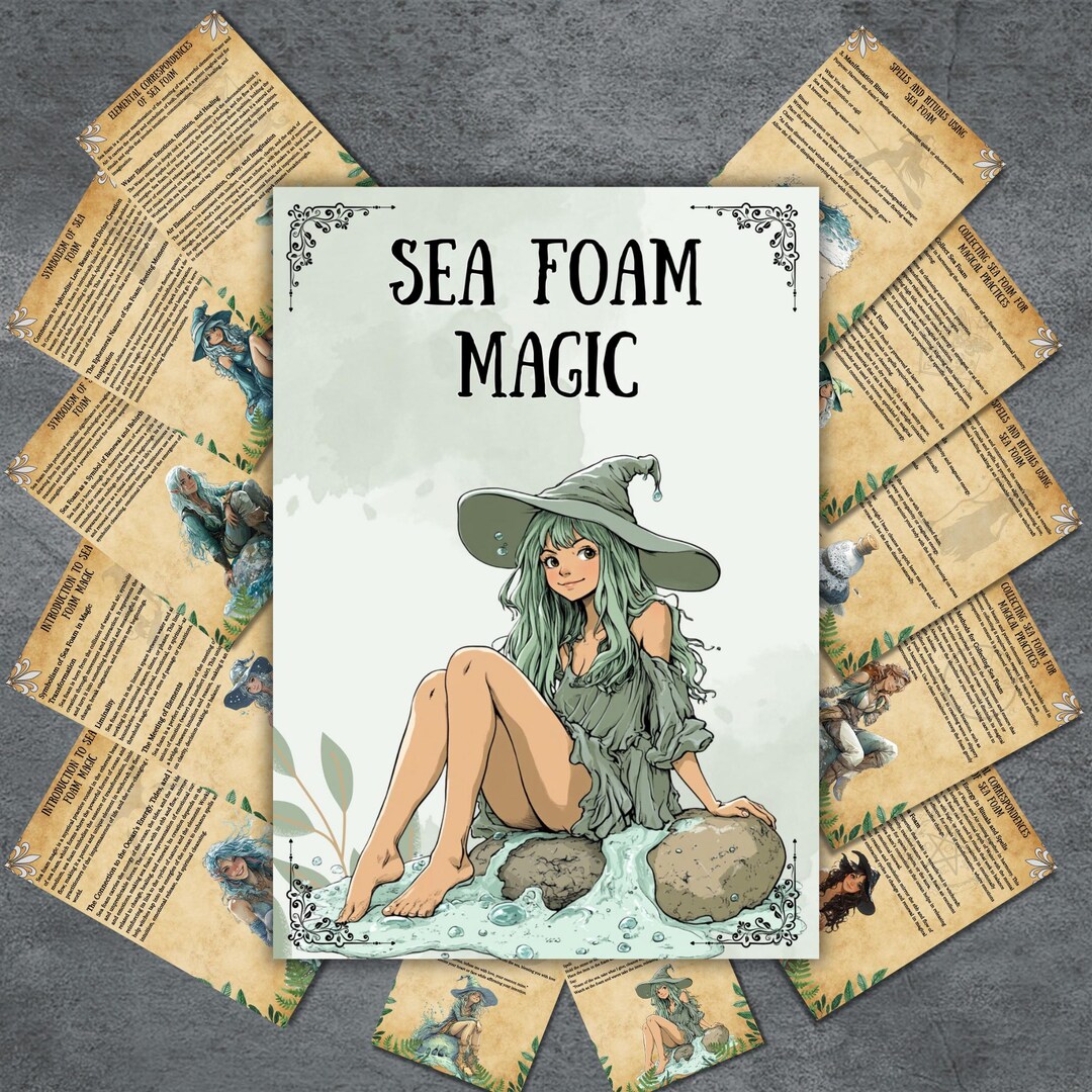 Secret Sea Magic Pages, Grimoire Book of Shadows, Witchcraft 101, Sea ...
