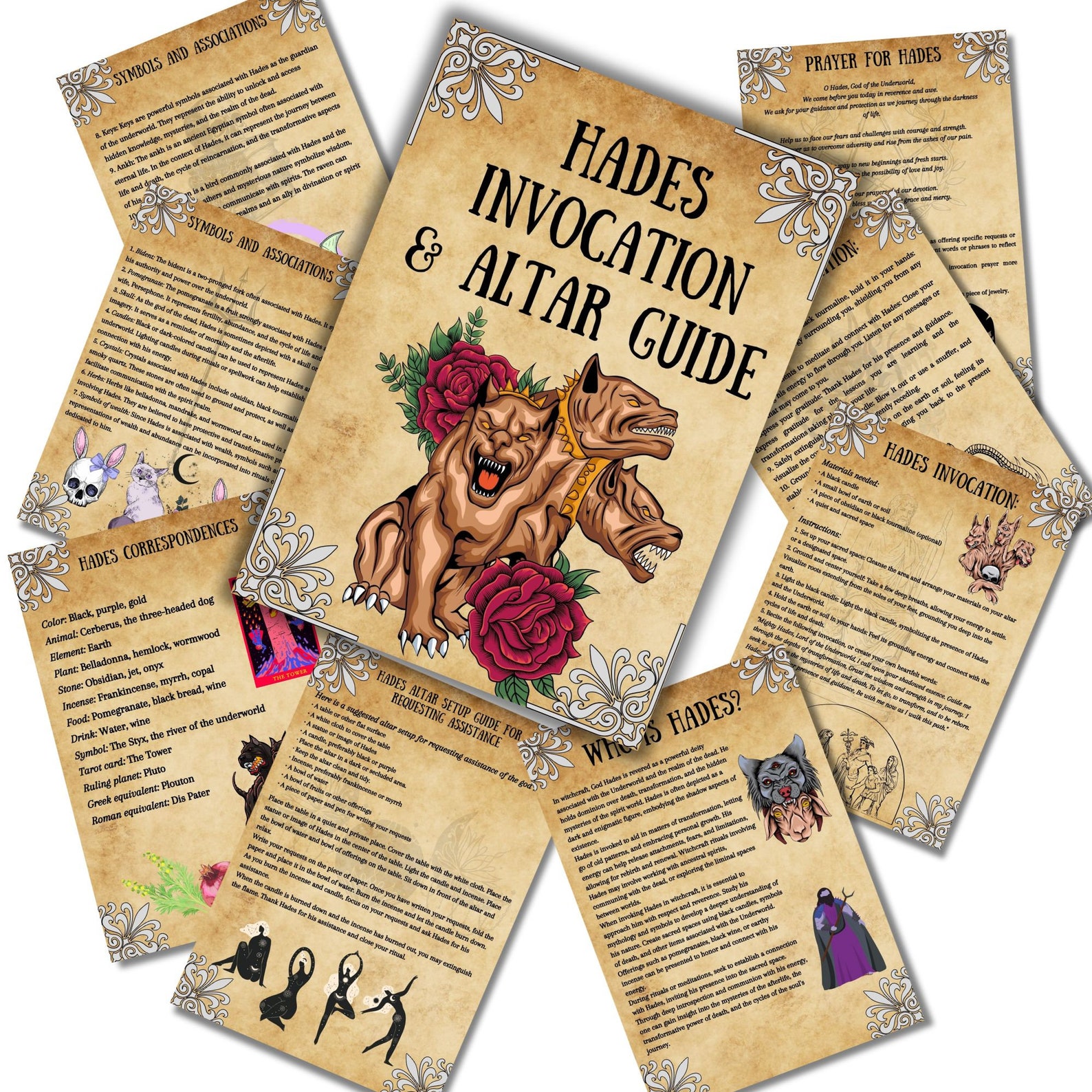 Hades Altar Guide, Grimoire Pages, Printable Hades Invocation, Rituals ...