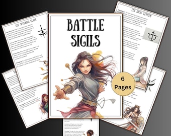 Battle sigils, Grimoire pages, Magical Sigils, Witchy Printable, sigil spells, rituals, witchcraft, Sigil Guide, BOS witch