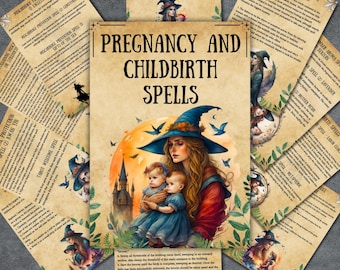 Páginas de hechizos para el embarazo, libro de hechizos grimorio para principiantes, brujería wicca, rituales de embarazo, libro de las sombras, pagano, páginas imprimibles de BOS