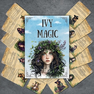 Ivy magic herbs, grimoire pages, herbal book of shadows, witch herbs rituals, green witchcraft, pagan, witchy printable, BOS pages