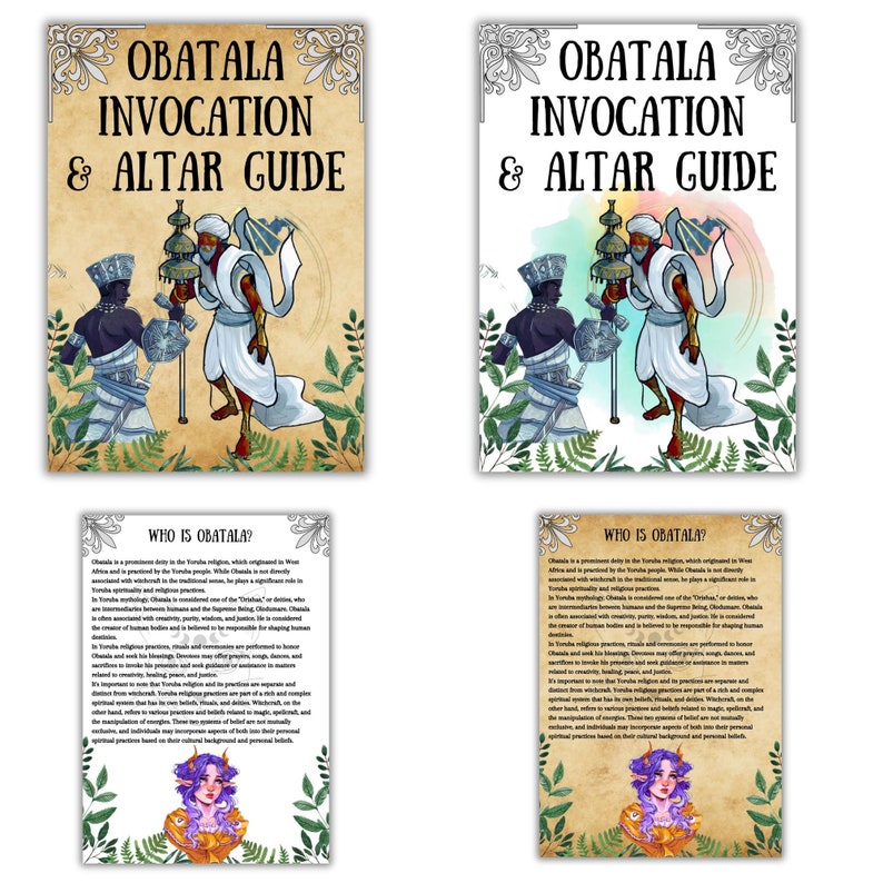 Obatala Altar Guide, Prayer, Invocation, Grimoire Pages, Book of ...