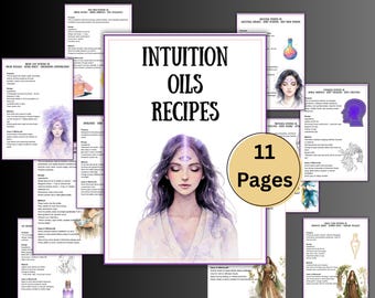Secret Intuition Oil Pages, grimoire Recipes, Third eye spell, psychic ability, witchcraft intuition guide, ritual, witchy oil, BOS