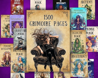 Real Witchcraft Grimoire pages, 1500 Book of Shadows Pages, Witch Bundle, pagan, rituals, grimoire printable, baby witch, BOS pages