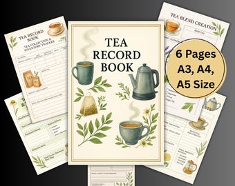 Real Tea Record Book, Tea Tasting Planner, Journal, Connoisseurs, Flavour, Rating, Review, A4, A5 & A3 Size Tea Tracker, Score, Tea Log