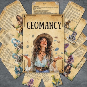 Geomancy Grimoire pages, wiccan, witchcraft, book of shadows, magic rituals, pagan, occult, beginner witch, witchy, BOS pages