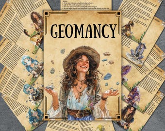Geomancy Grimoire pages, wiccan, witchcraft, book of shadows, magic rituals, pagan, occult, beginner witch, witchy, BOS pages