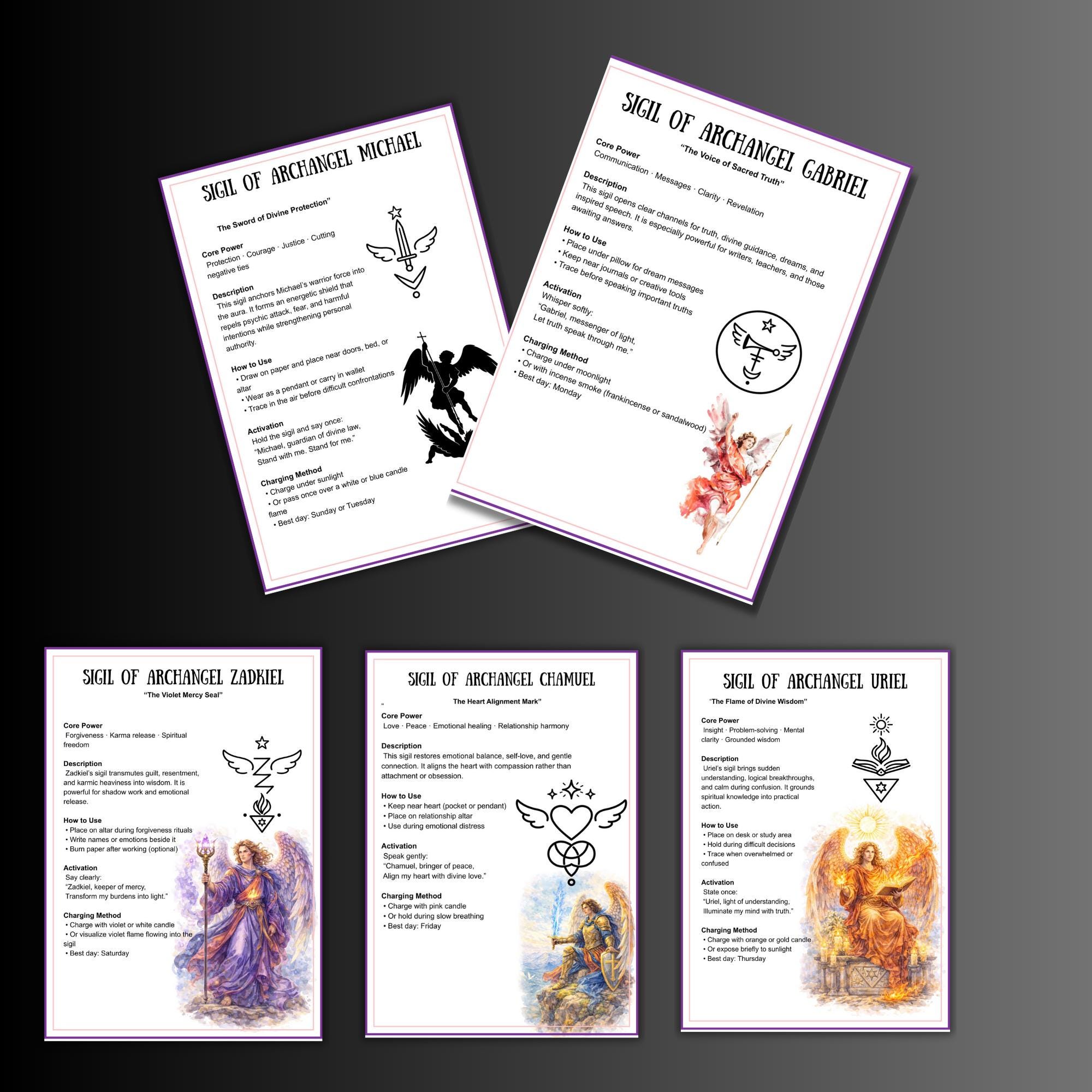 Secret Archangel Sigils Pages, Grimoire Download, 7 Archangels ...