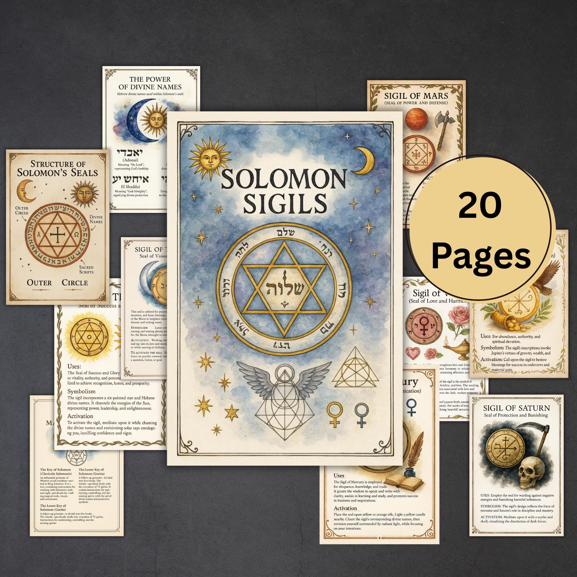 Perfect Solomon Sigils, Seals, Grimoire Bundle, Digital Witchcraft ...