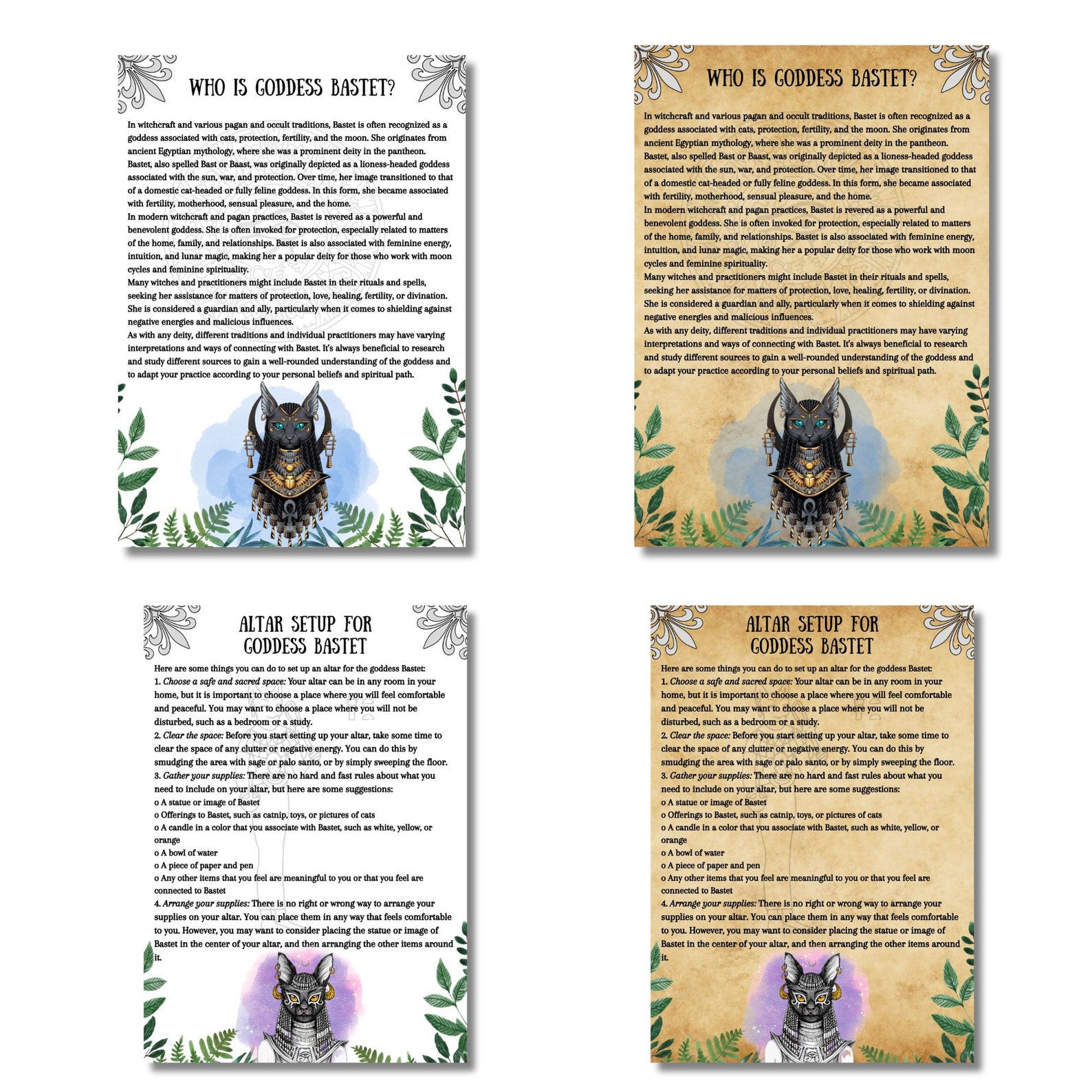 Bastet Altar Guide, Invocation, Book of Shadows, Printable Grimoire ...