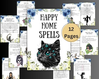 Happy Home Spells Book: Wicca Grimoire Pages (Printable)