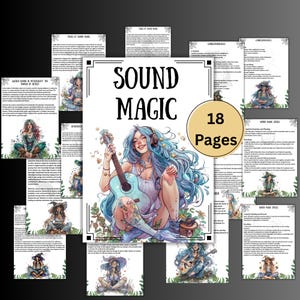 sound magic grimoire pages, witchcraft basic book of shadows, wicca rituals, pagan, witchy printable, pagan, BOS pages, witch kit