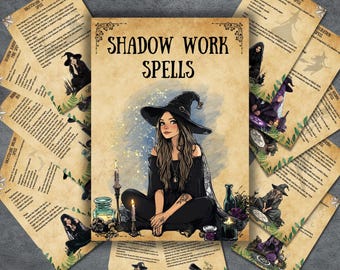 Real Shadow work spells, Grimoire, Book of shadow, Shadow self rituals, Spell book, witchy printable, Wicca, witchcraft, Magic spells, BOS