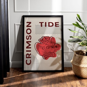 Custom College Wall Prints | Trendy Preppy Wall Print | Custom Wall Decor | College Mascot | LSU | Vols | USC | Alabama | Roll Tide
