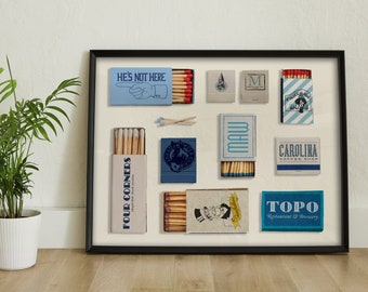 Custom College Wall Prints | Trendy Matchbox Wall Print | Custom Wall Decor | Matches | UNC | Vols | USC | Alabama | Matchbox Collage