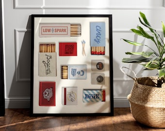 Custom College Wall Prints | Trendy Matchbox Wall Print | Custom Wall Decor | Florida | Ohio | Cincinnati | FSU | WVU | Matchbox Collage