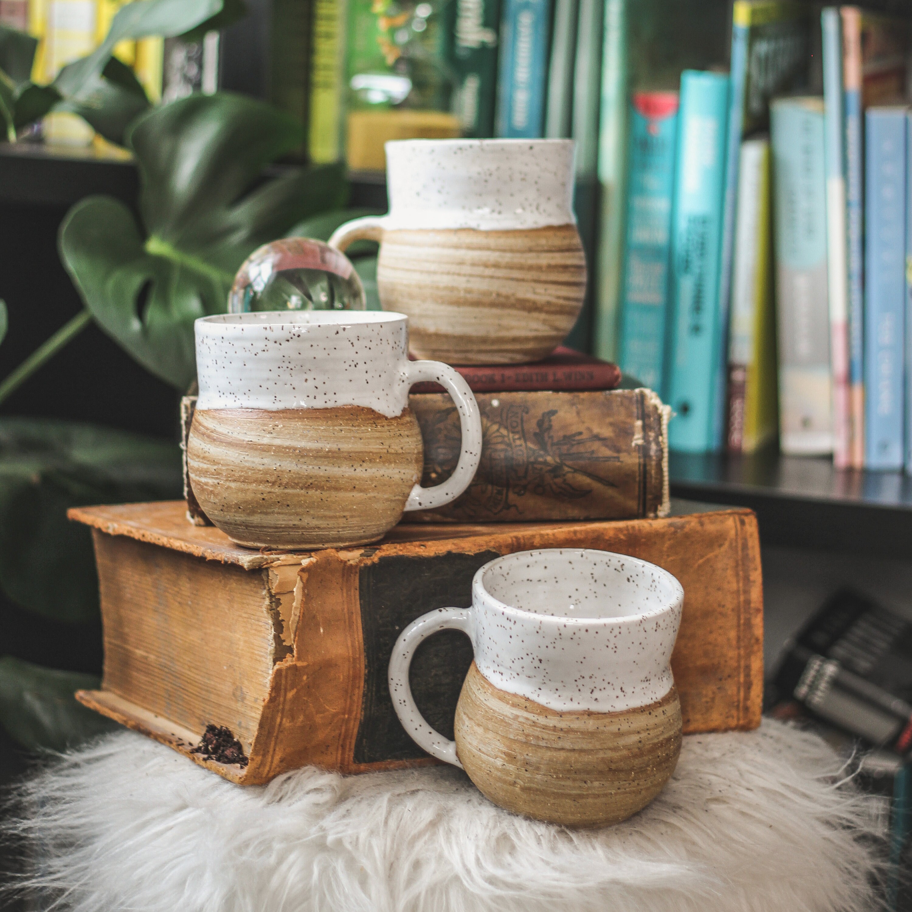 Handmade Mug Wheel thrown Pottery Speckled Glaze Marbled Etsy