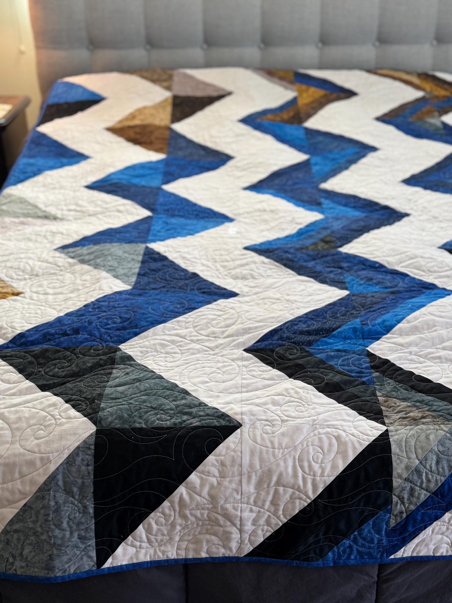 Triangle Stitching Texture Handmade Triangle Quilt: Swirl Stitching, 60x86 - Etsy