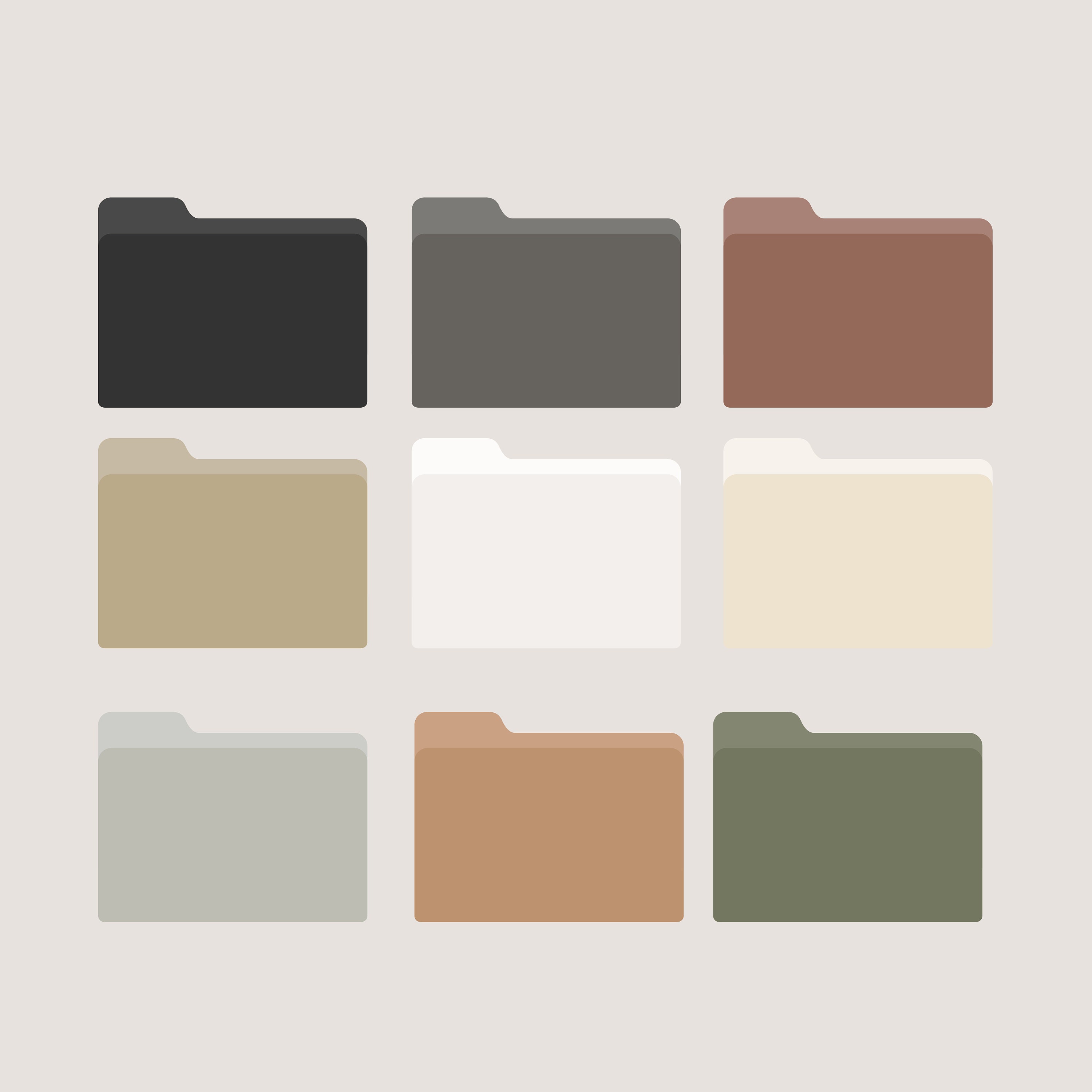 Desktop Folder Icons in Neutral Beige Colors Instant Download | Etsy