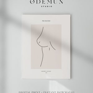 Woman Line Art Poster, One Line Drawing Printable, Abstract Wall Art, Minimalist Print, Instant Download, Fine Line Series #2