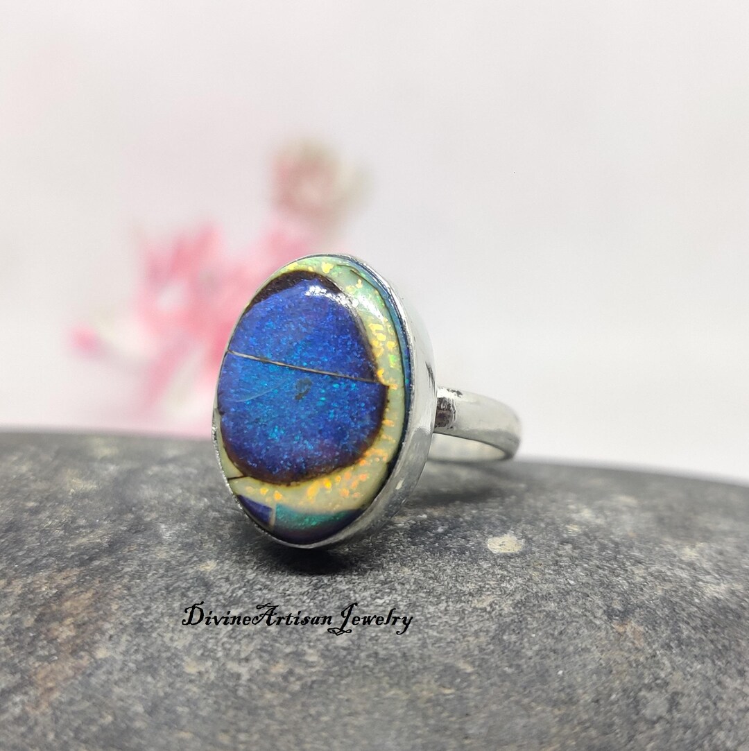 Stunning Monarch Ring, 925 Sterling Silver, Opal Silver Jewelry, May ...