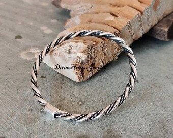 Chucky Twisted Silver Bangle Bold Statement Piece With Unique