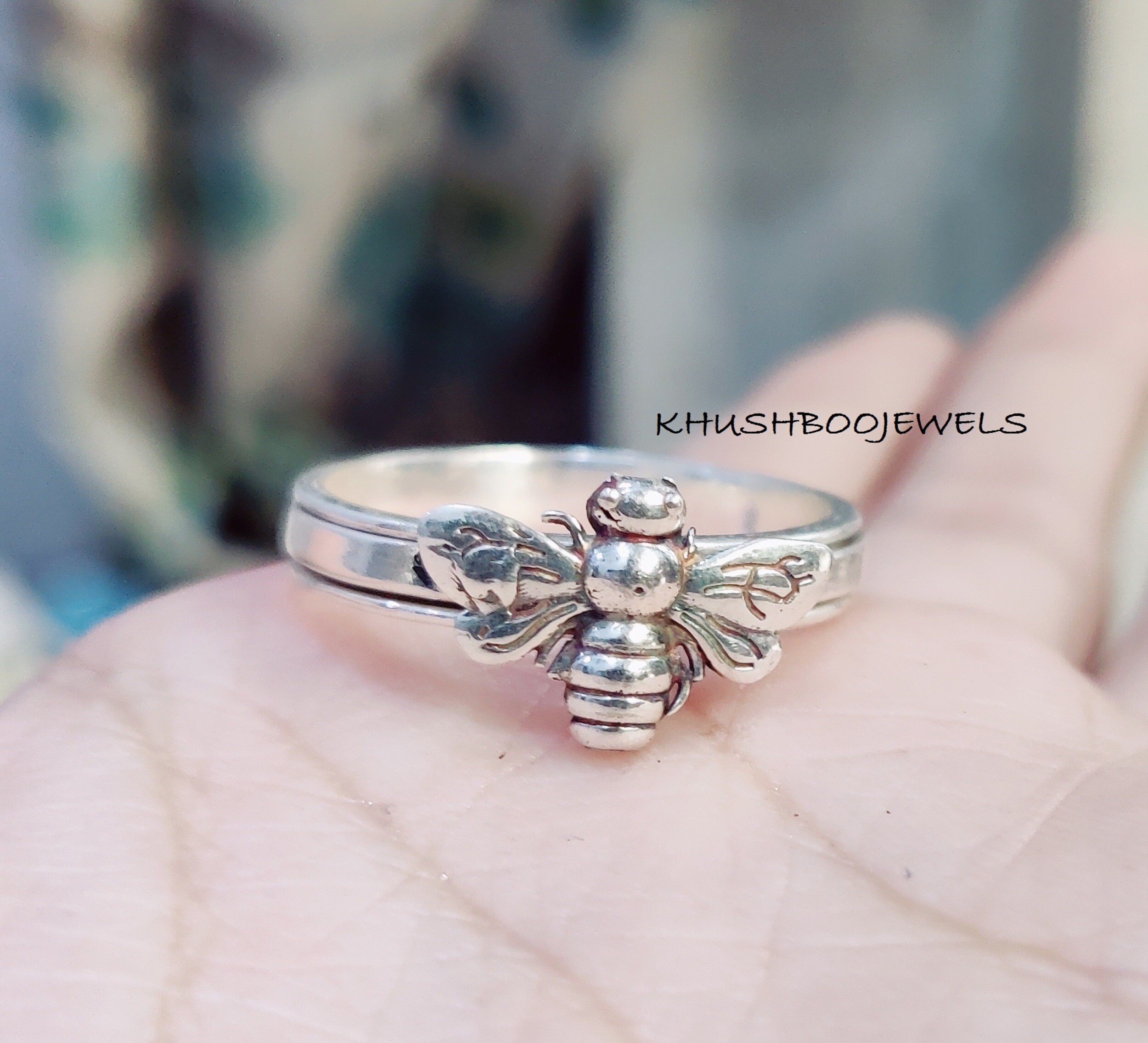 Bee Band Ring 925 Sterling Silver Ring 