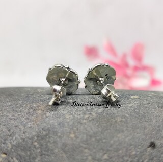 Orecchini In Argento Sterling 925 Con Pietra Di Luna Arcobaleno 8mm - Donna E Ragazza, Talismano, In Scatola Regalo