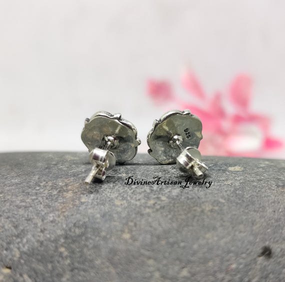 Orecchini In Argento Sterling 925 Con Pietra Di Luna Arcobaleno 8mm - Donna E Ragazza, Talismano, In Scatola Regalo
