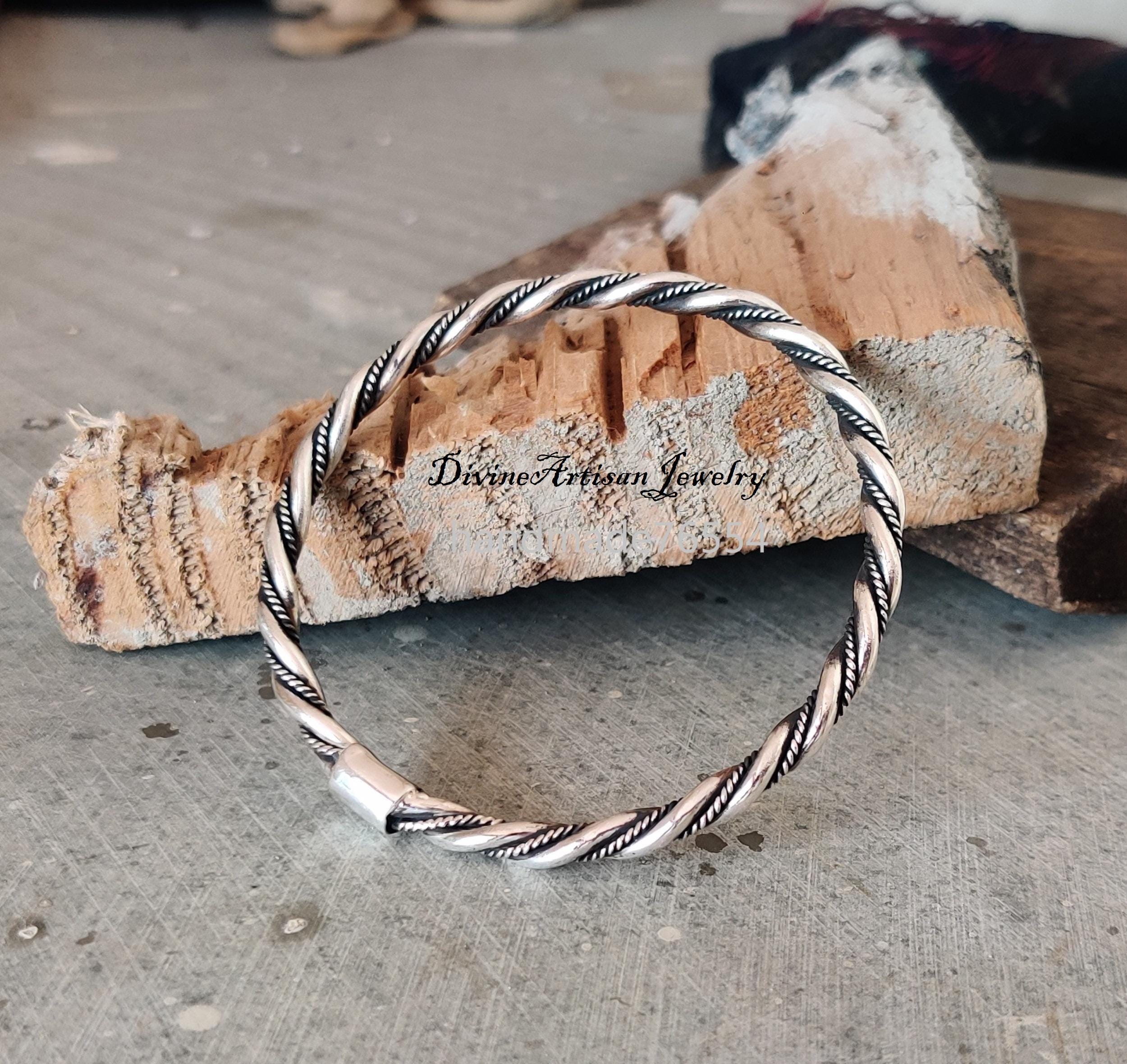 Chucky Twisted Silver Bangle Bold Statement Piece With Unique