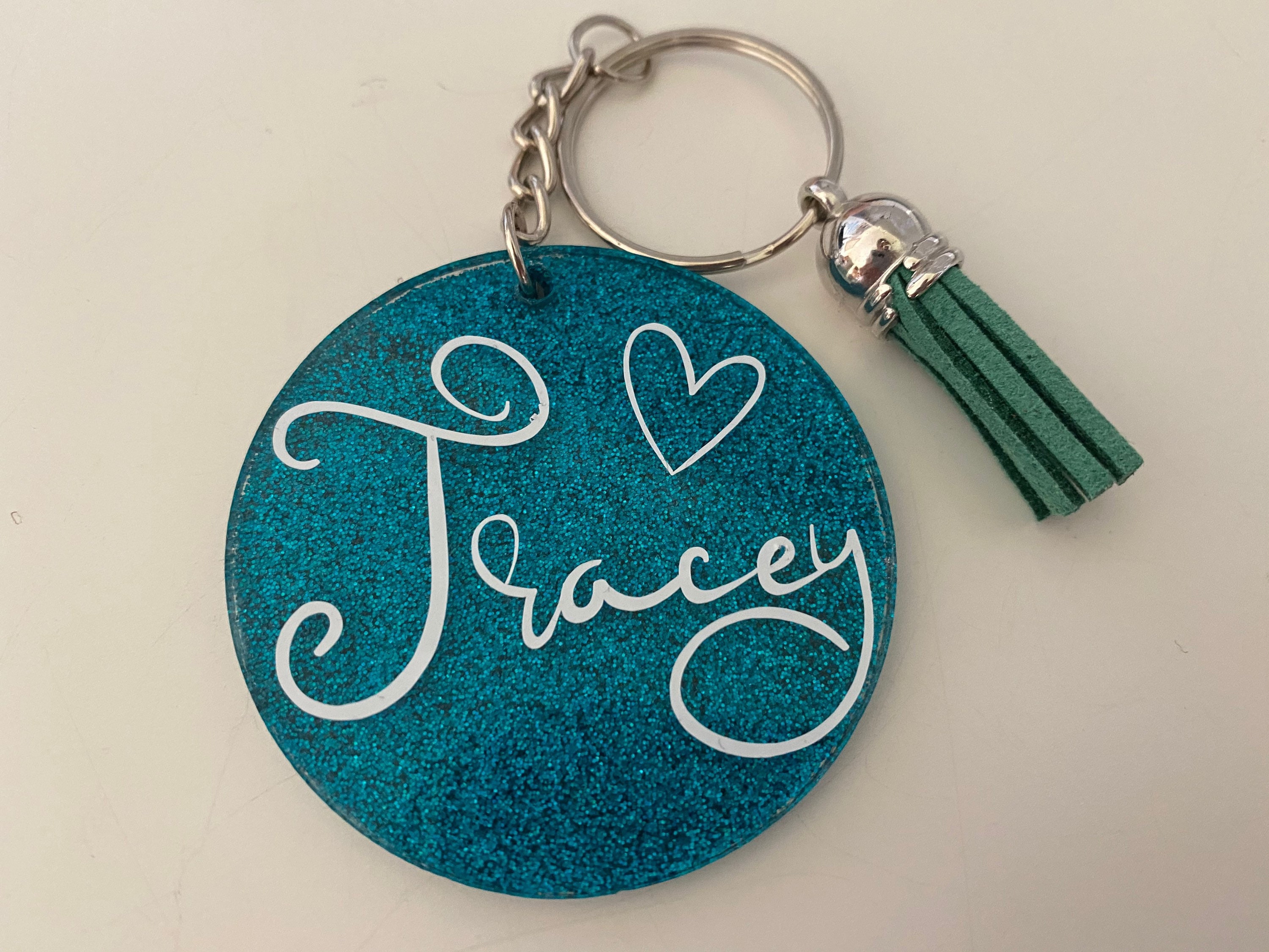 Personalised Key Ring, Glitter Key Chain Etsy