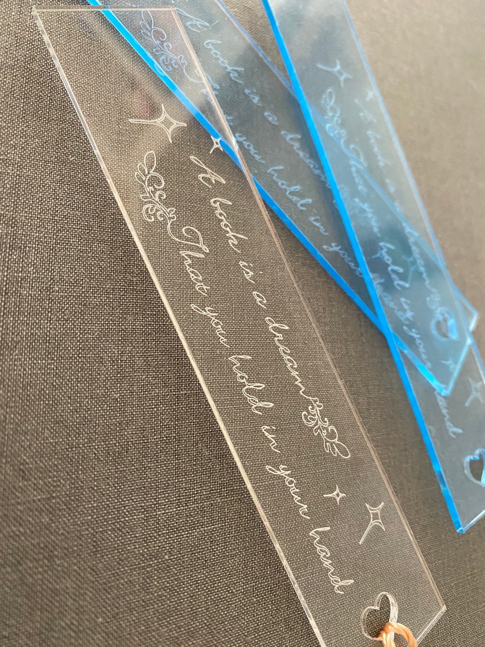 Engraved Bookmark Custom Bookmark Acrylic Bookmark Clear Etsy