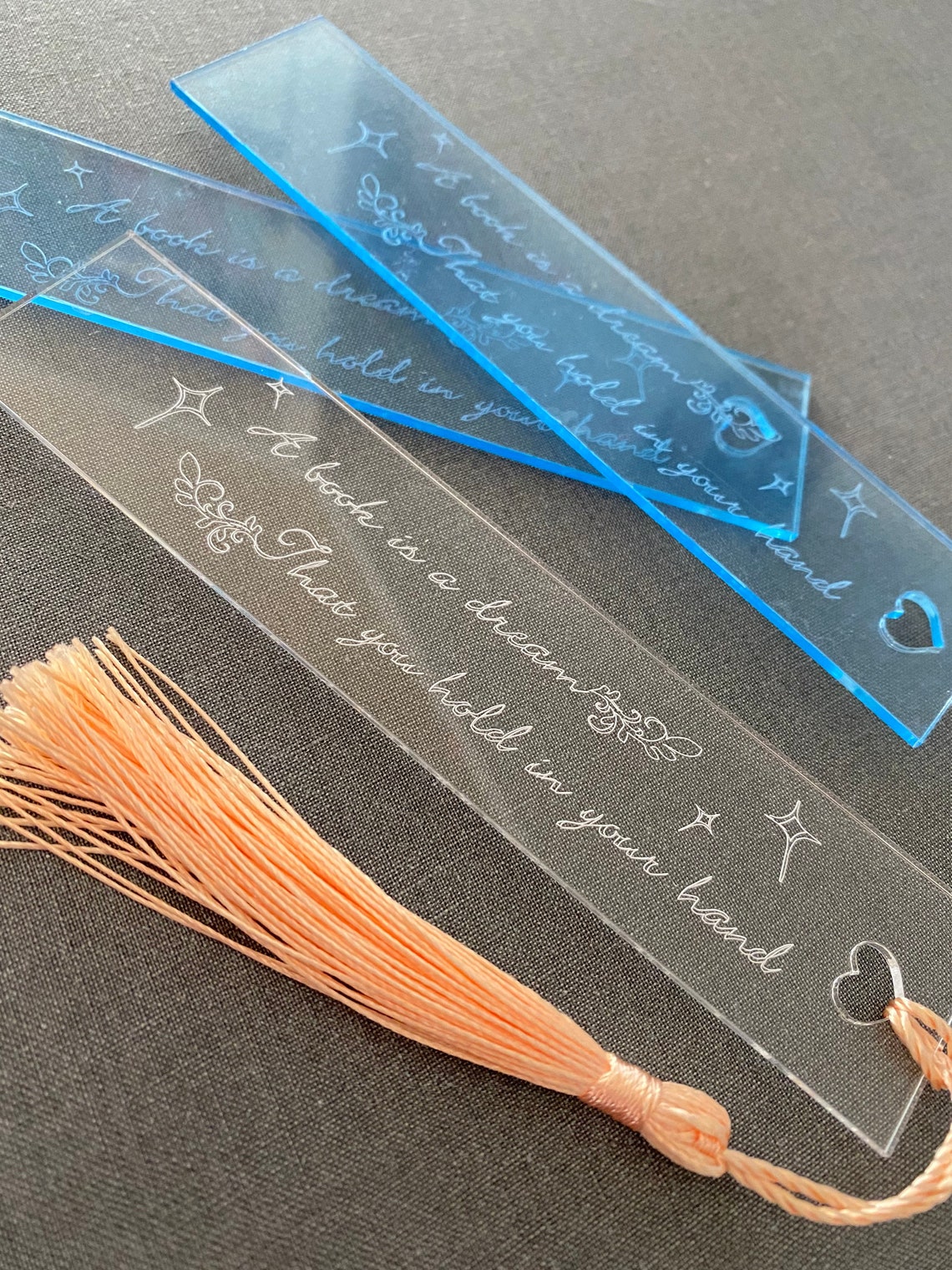 Engraved Bookmark Custom Bookmark Acrylic Bookmark Clear Etsy