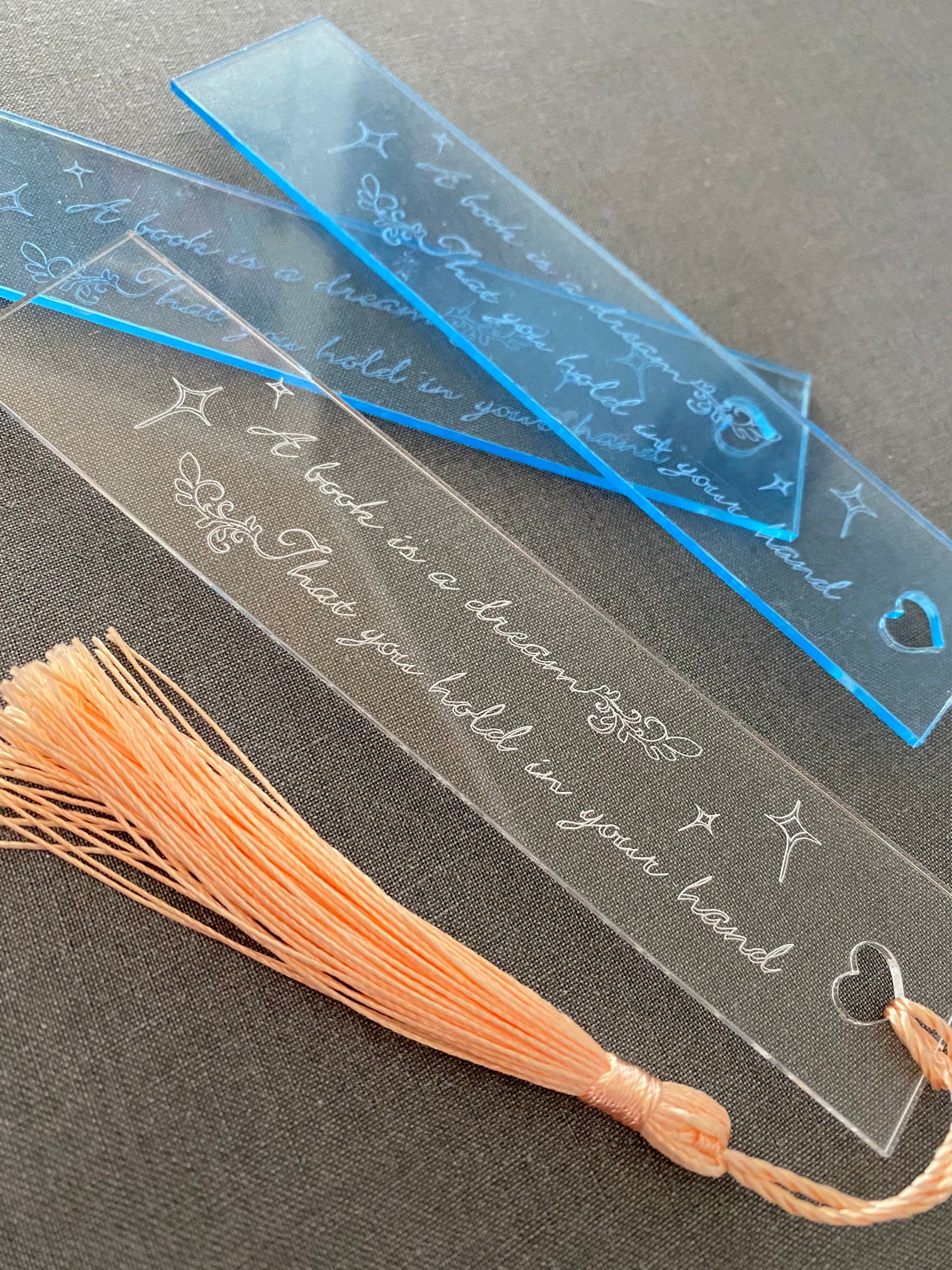 Engraved Bookmark Custom Bookmark Acrylic Bookmark Clear Etsy