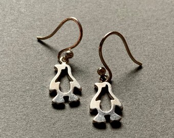 Sterling Silver Small Penguin Dangle Earrings