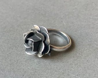 Mexican Rose/Flower Ring Sterling Silver Size 5.5