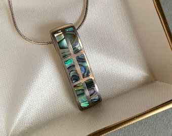 Abalone & Sterling Silver Pendant Necklace