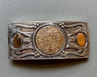 アンティーク メキシカン/アステカ シルバー、ゴールド、銅ベルト